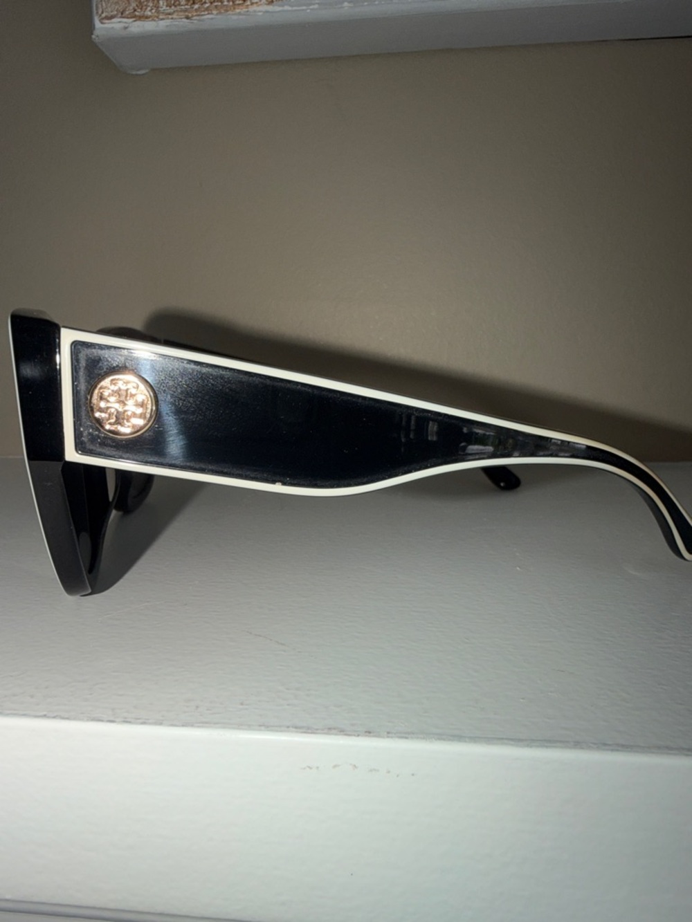 Tory Burch Black Sunglasses with White Trim - Women's - Picture 3 of 9